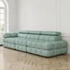 Soffa 3-sits 288cm Mintgrön Boucle Armstöd Vänster - Paris