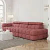 Soffa 3-sits 288cm Rosa Armstöd Vänster - Paris