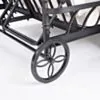 2-pack Dubbel Solsäng med hjul Svart Aluminium Capri