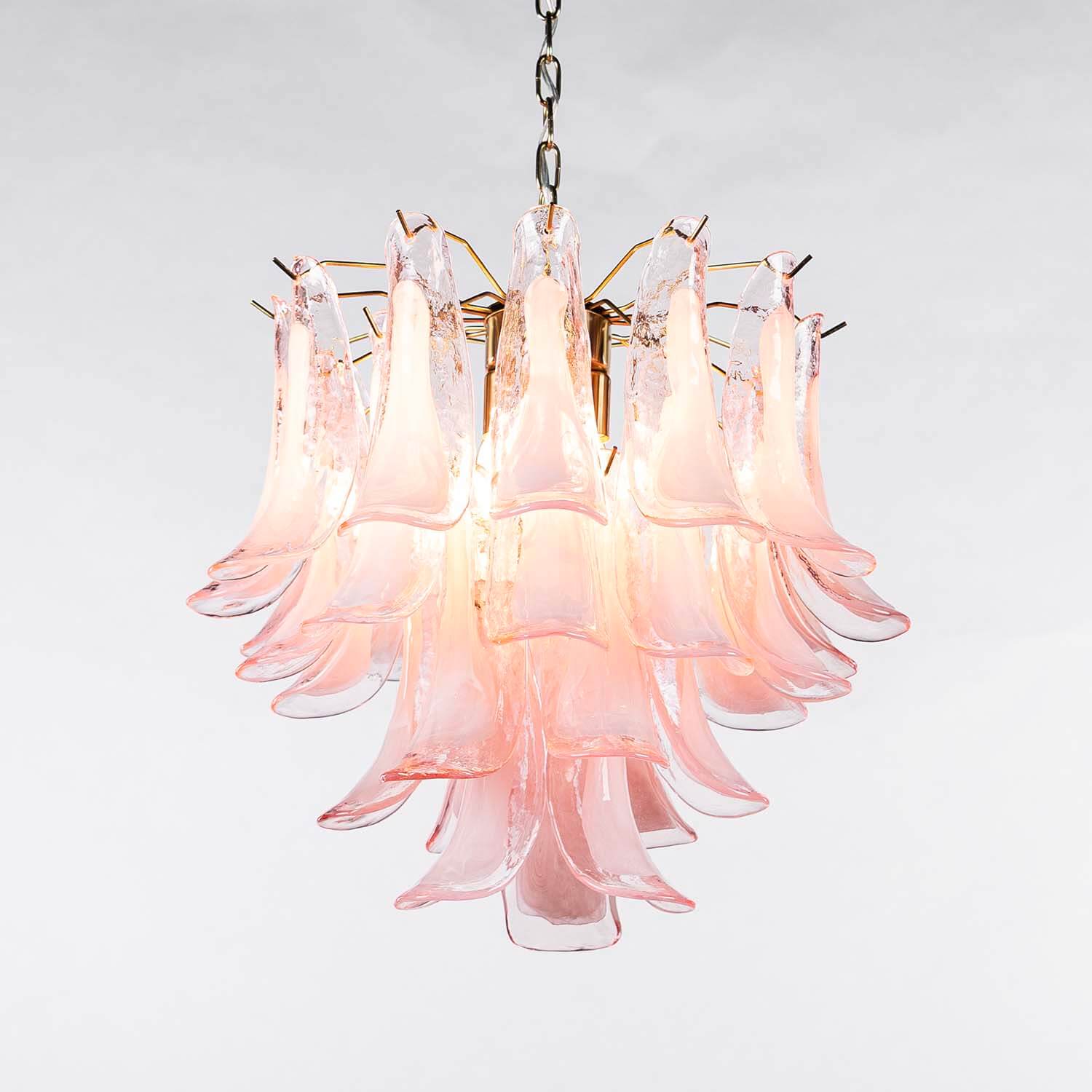 Kristallkrona Ø45xH50cm Rosa/Mässing - Livorno