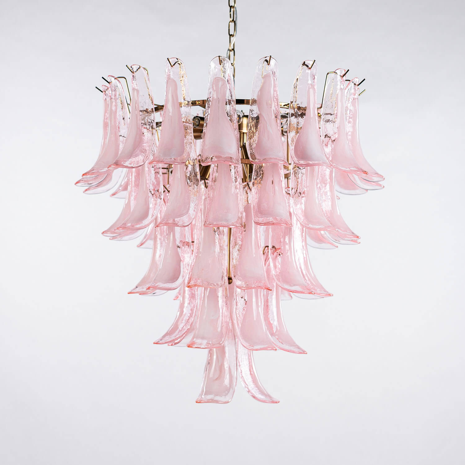 Kristallkrona Ø66xH75cm Rosa/Mässing - Livorno