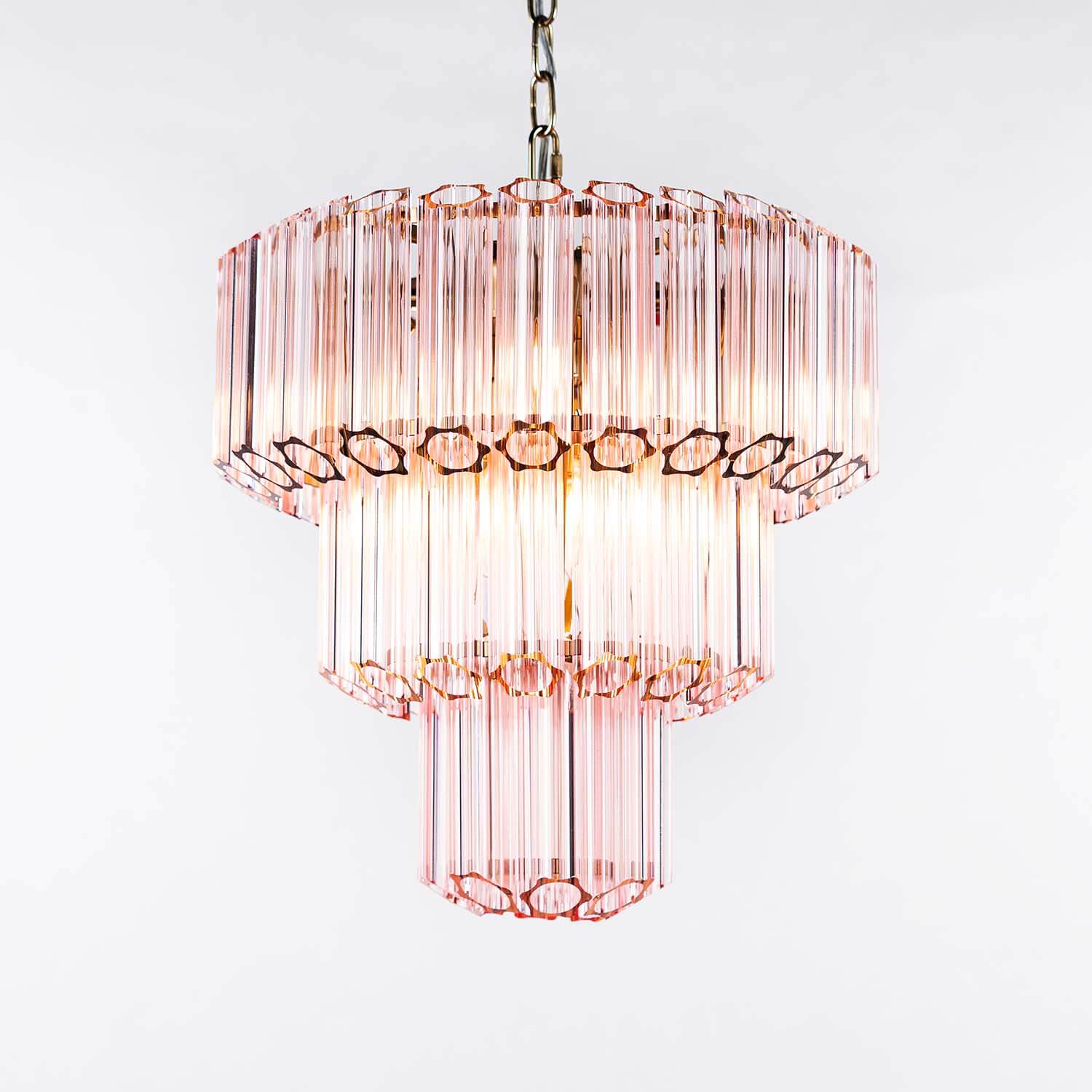 Kristallkrona Ø44xH43 Mässing/Rosa - Lucca