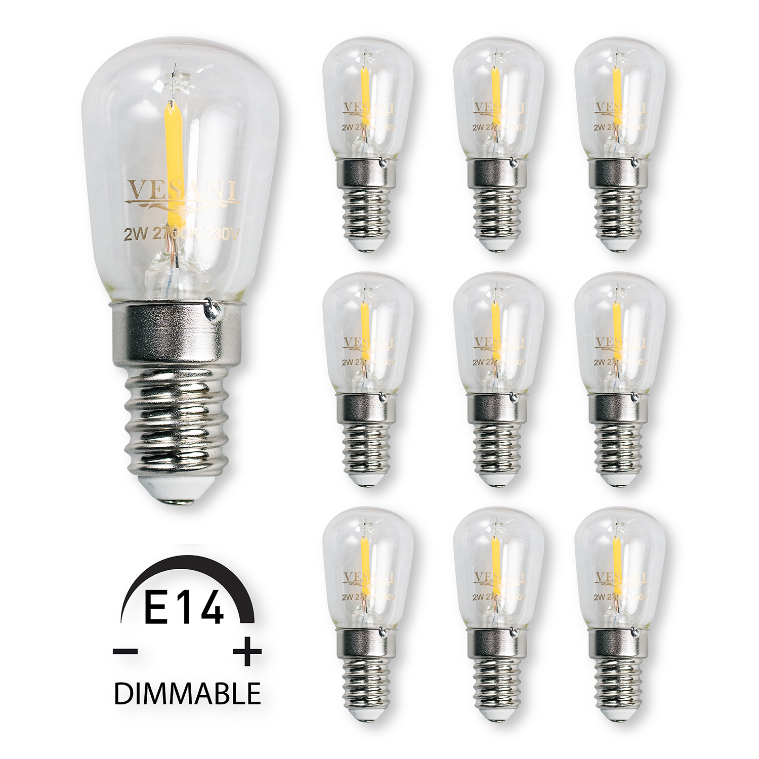 Päronlampa E14 LED Dimbar 2W - 10pack