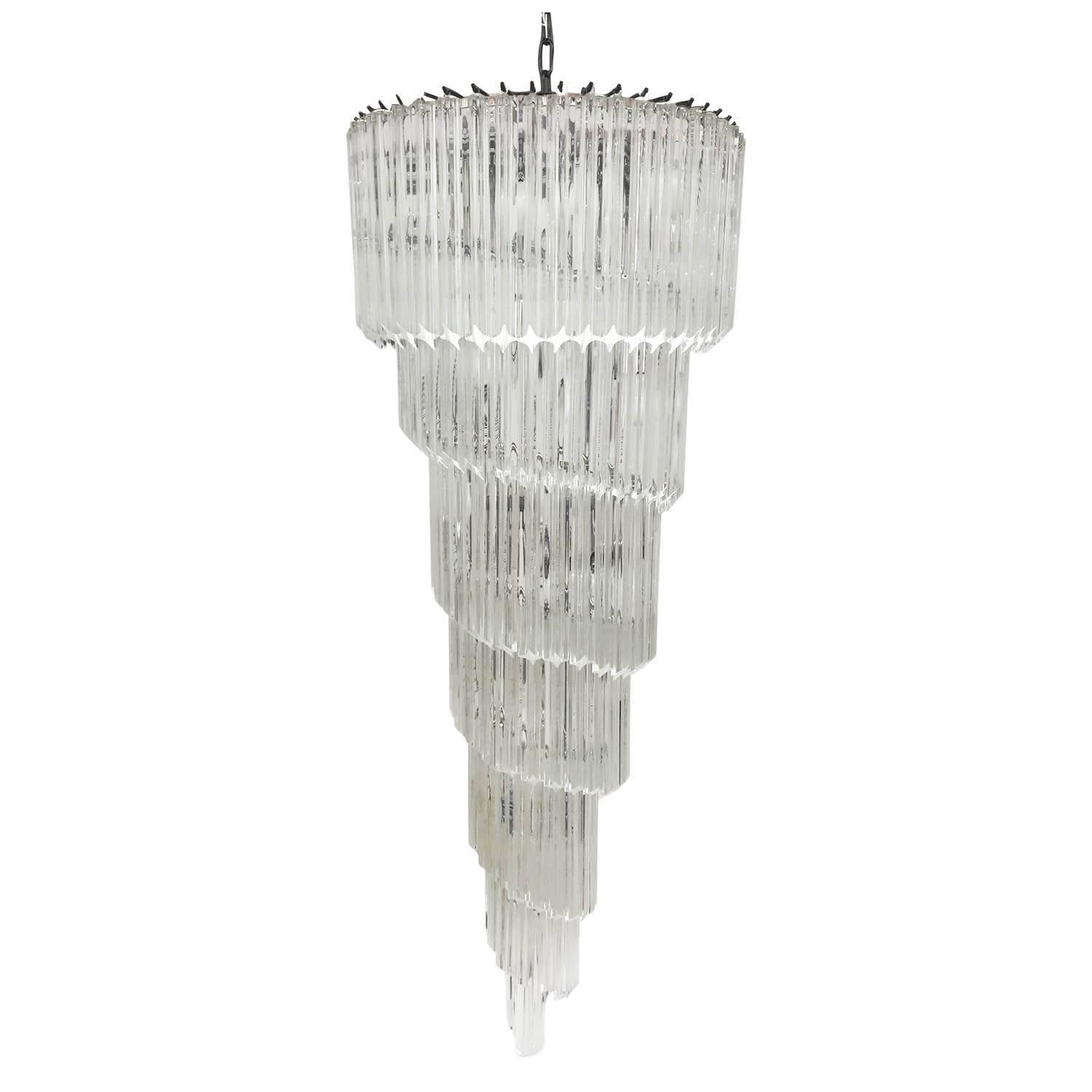 Kristallkrona Spiral Ø55xH142cm Svart/Klar - Antibes
