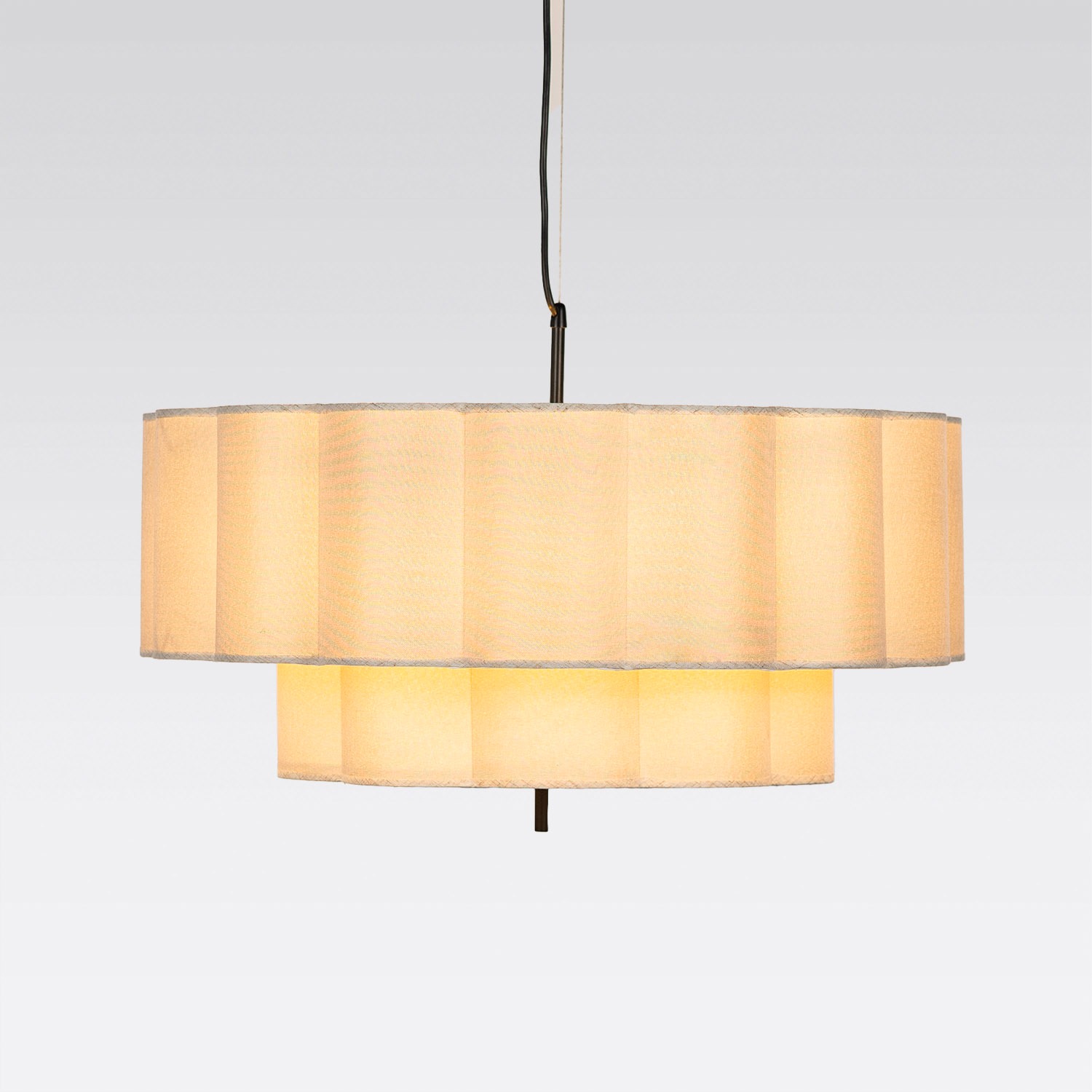 Taklampa Okinawa tygskärm i beige