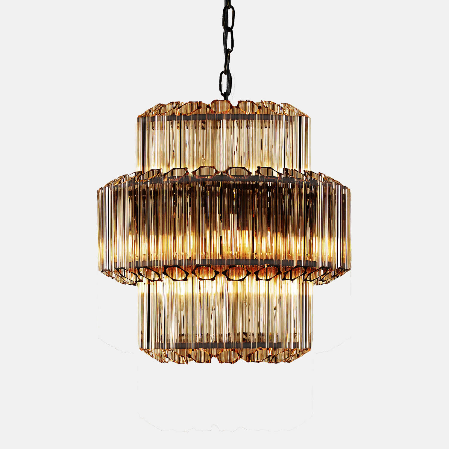 Kristallkrona Ø44cm Cognac/Krom - Verona | Taklampa | Kristallkrona | Vesani