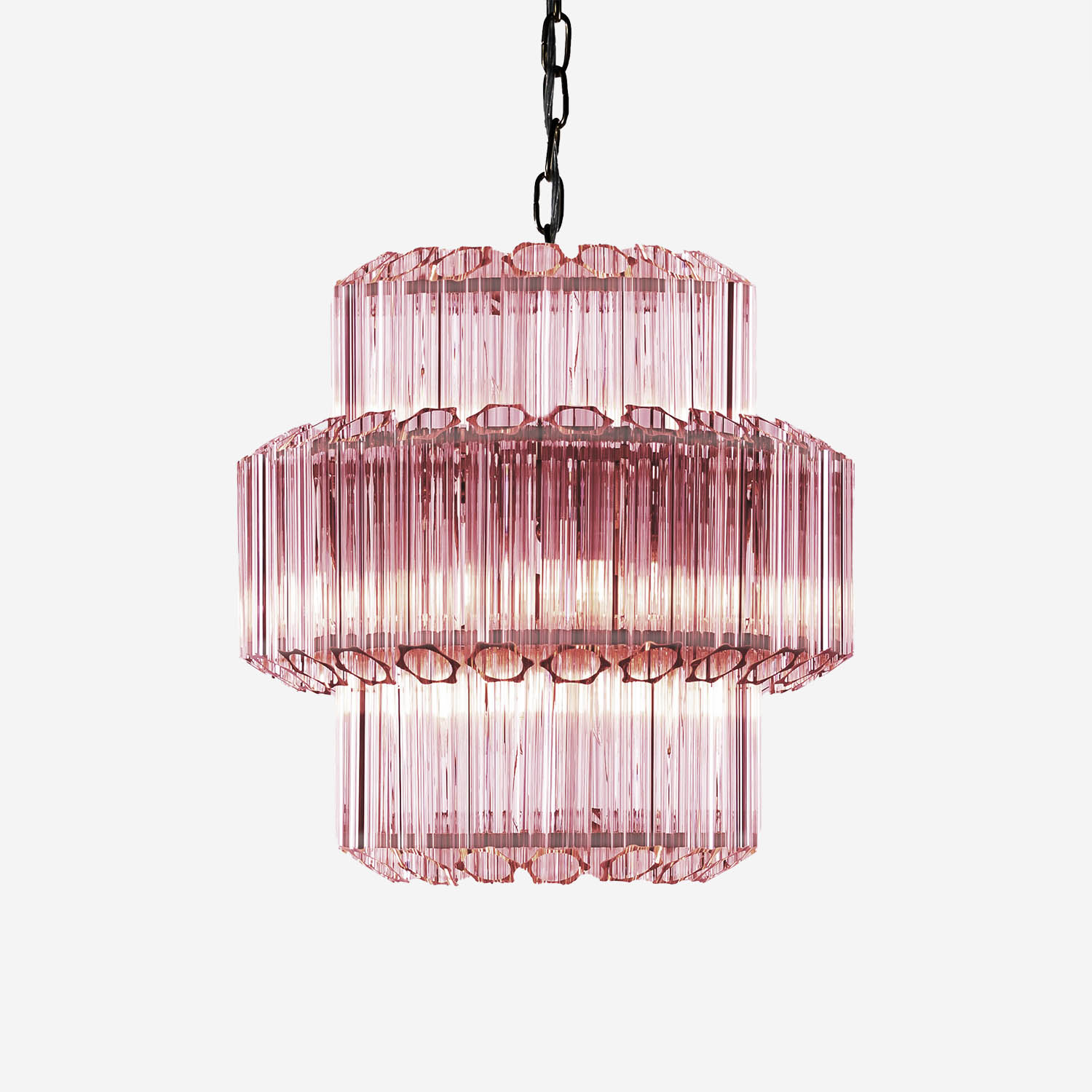 Kristallkrona Ø44cm Rosa/Krom - Verona