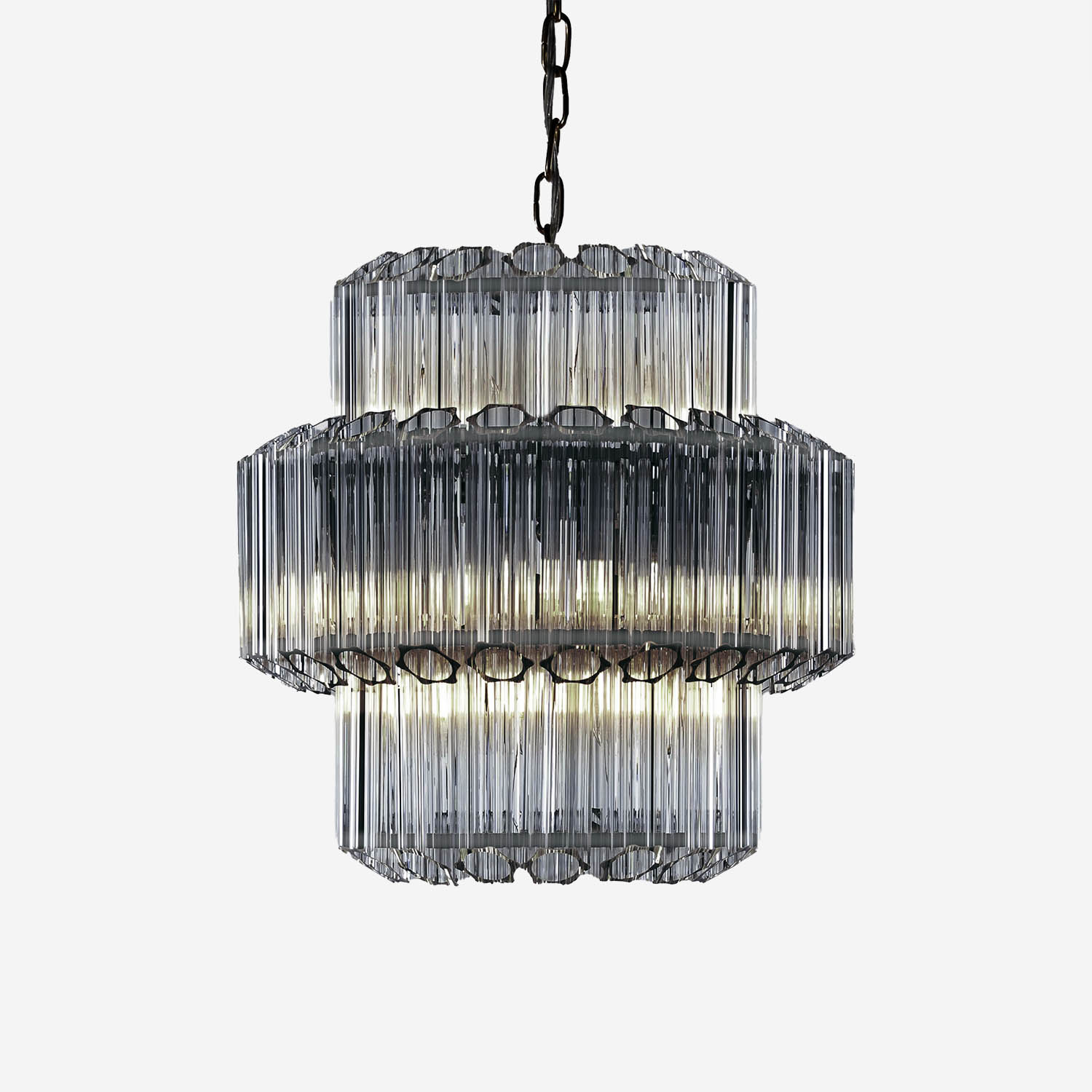 Kristallkrona Ø44cm Svart/Krom - Verona | Taklampa | Kristallkrona | Vesani