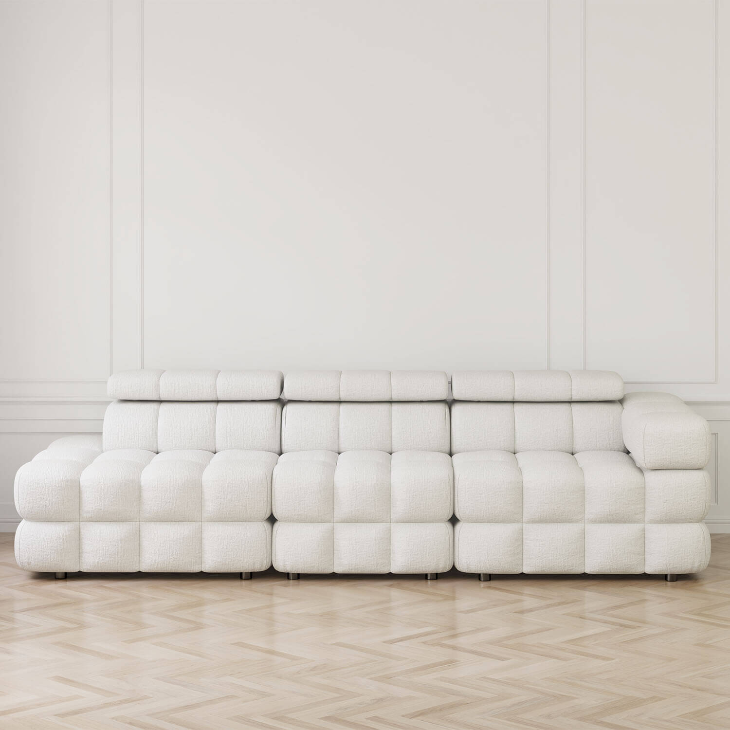Soffa 3-sits 288cm Vit Armstöd Höger - Paris | Vesani
