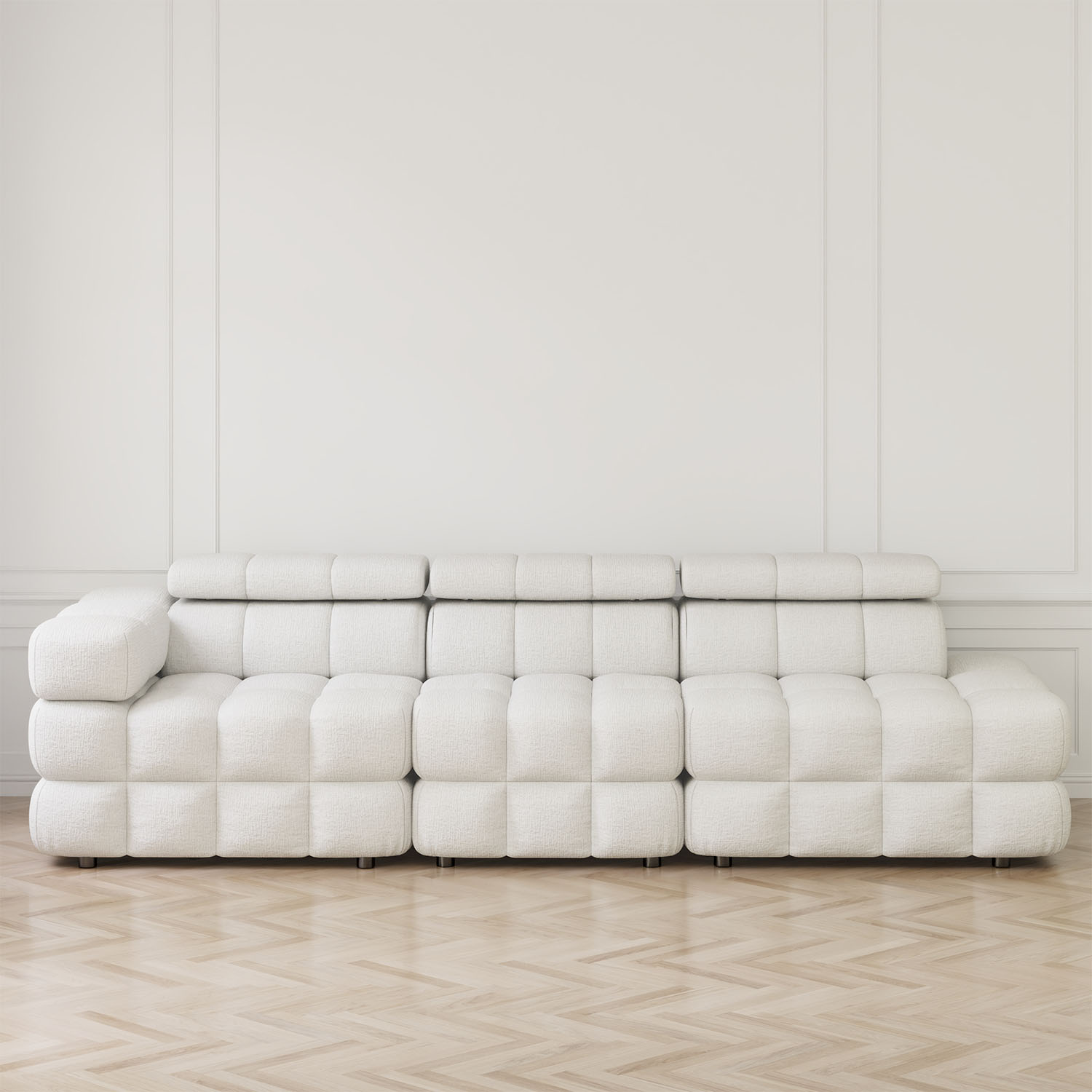 Soffa 3-sits 288cm Vit Armstöd Vänster - Paris