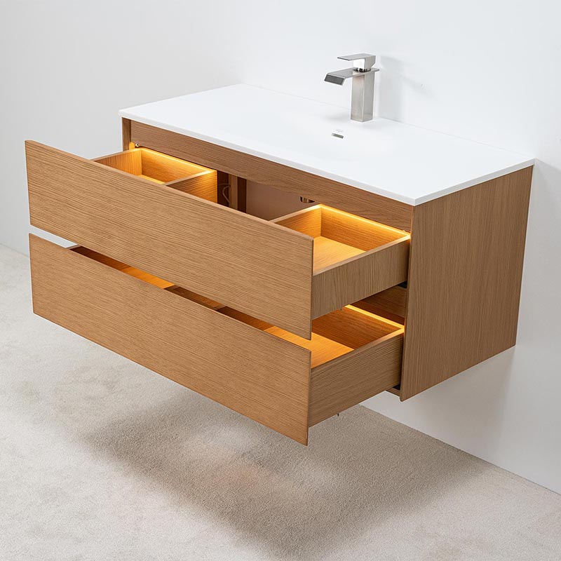 Modern kommod i 100cm ek kulör med mjukstängande beslag Modern kommod i 100cm ek kulör med mjukstängande beslag