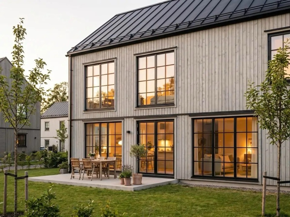 Designvilla med fönserserien Nord Premium