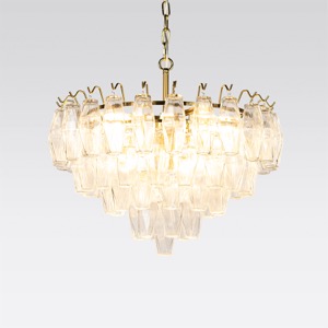 Modern kristallkrona med cylinder formade glas Catania