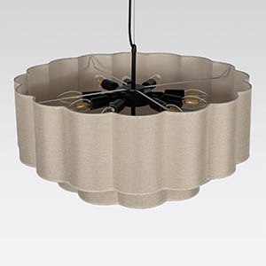 Taklampa med tygsk&auml;rm i beige, inspirerad av Japandistilen