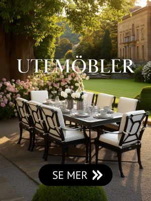 Unikt sortiment av exklusiva klassiska utemöbler med gjutjärnskänsla Unikt sortiment av exklusiva klassiska utemöbler med gjutjärnskänsla