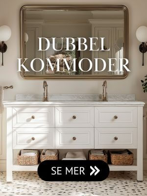 Dubbelkommoder & badrumsm&ouml;bler med dubbla handfat