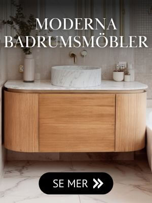 Sandhamn badrumskommod i ljus ek med ovanpåliggande handfat i marmor Modern kommod Sandhamn i ek med ovanpåliggande handfat i marmor