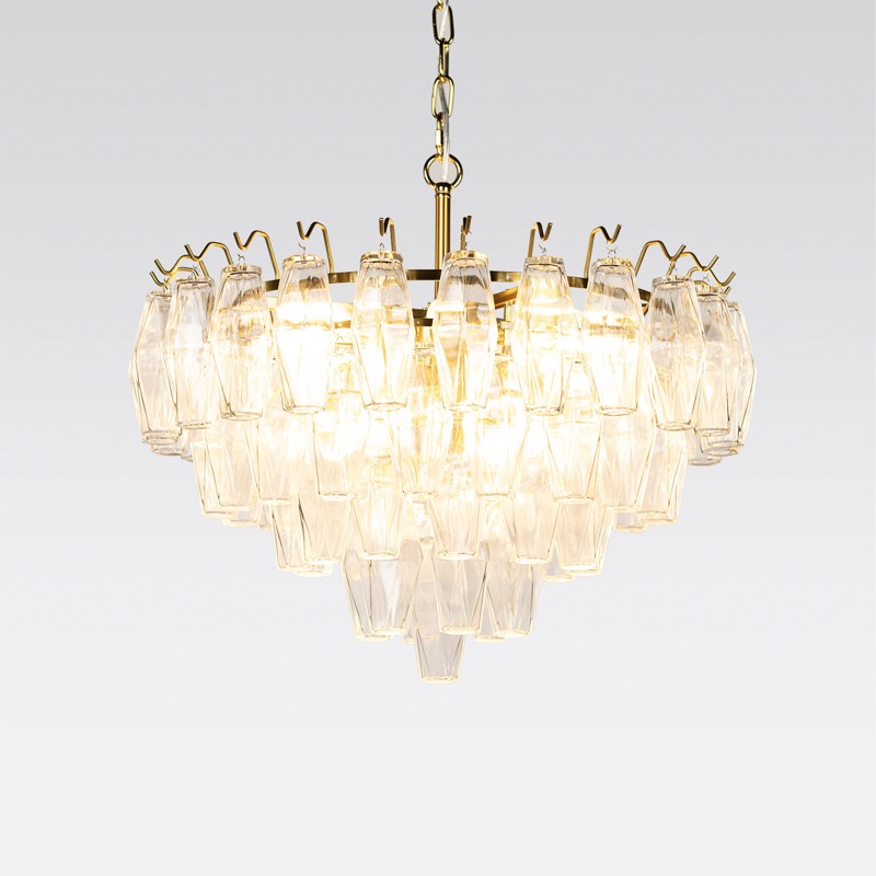 Modern kristallkrona med cylinder formade glas Catania