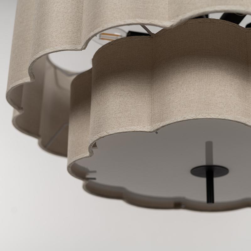 Beige japandi inspirerad taklampa med organiska former 