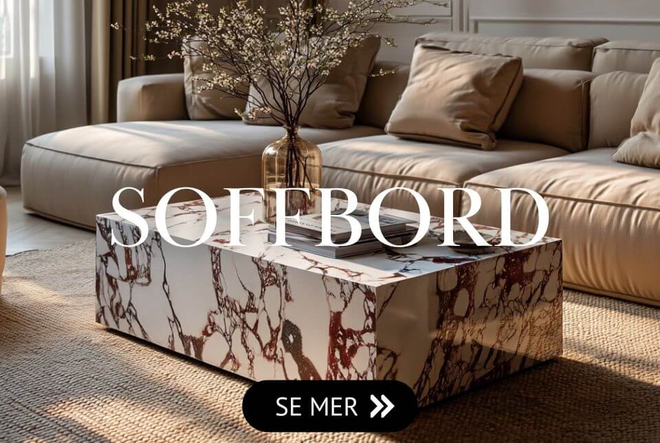 Soffbord i tr&auml; & marmor