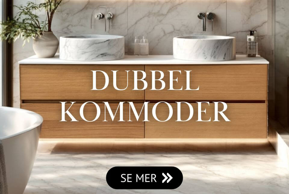 Vägghängda dubbelkommoder med två handfat i modern stil Vägghängda dubbelkommoder med två handfat i modern stil