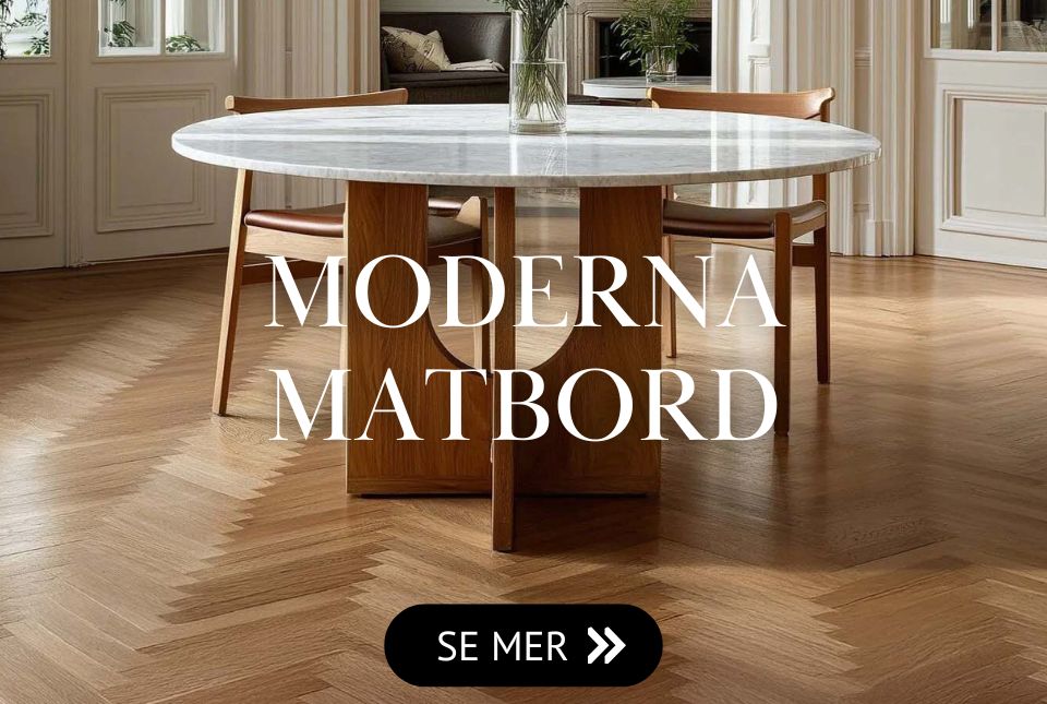 Upptäck Vesanis stora sortiment av moderna matbord med träben och marmorskiva Upptäck Vesanis stora sortiment av moderna matbord med träben och marmorskiva