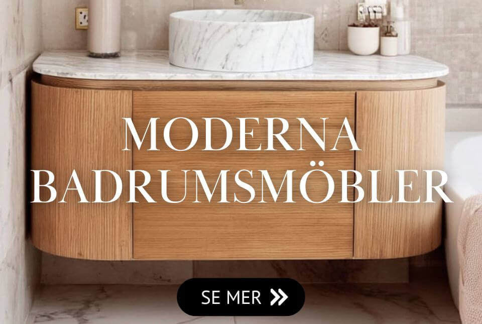 Sandhamn badrumskommod i ljus ek med ovanpåliggande handfat i marmor Modern kommod Sandhamn i ek med ovanpåliggande handfat i marmor
