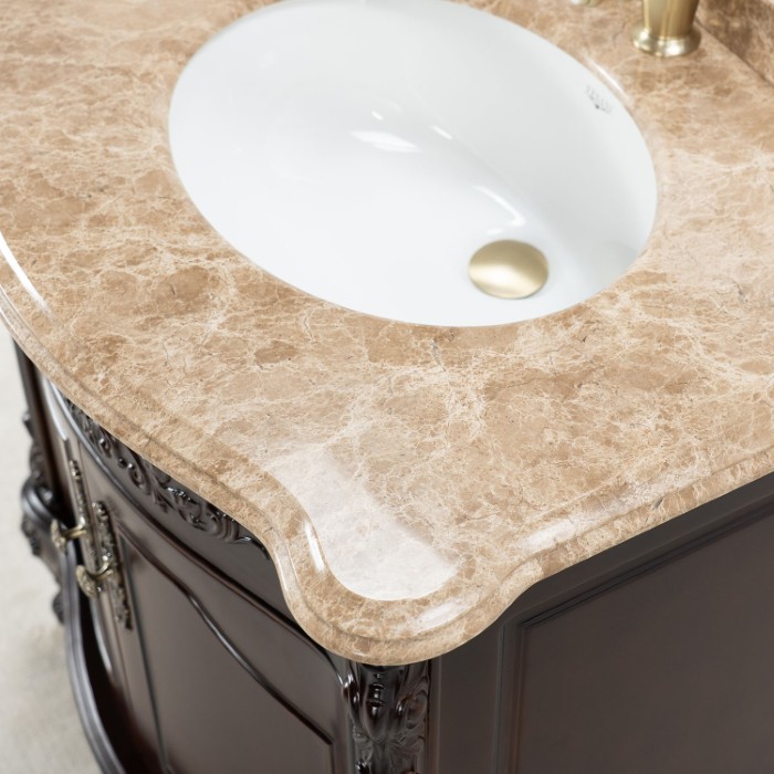 Kommod Badrum Brun 80 cm Ottawa Beige Marmor Badrumsmöbel 80 cm