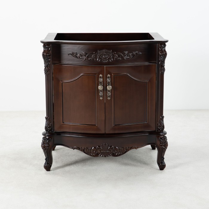 Brun Badrumskommod 80 cm Grön Marmor Ottawa Badrumsmöbel 80 cm