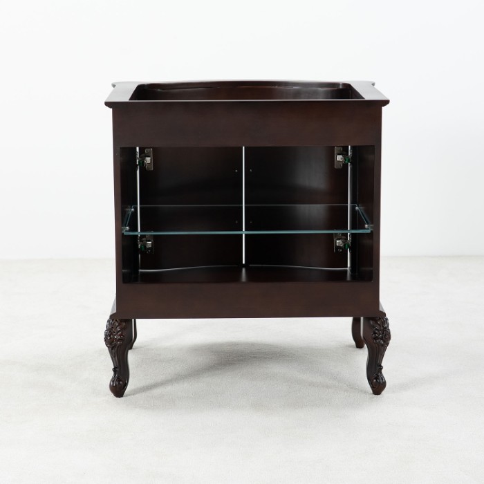 Brun Badrumskommod 80 cm Grön Marmor Ottawa Badrumsmöbel 80 cm
