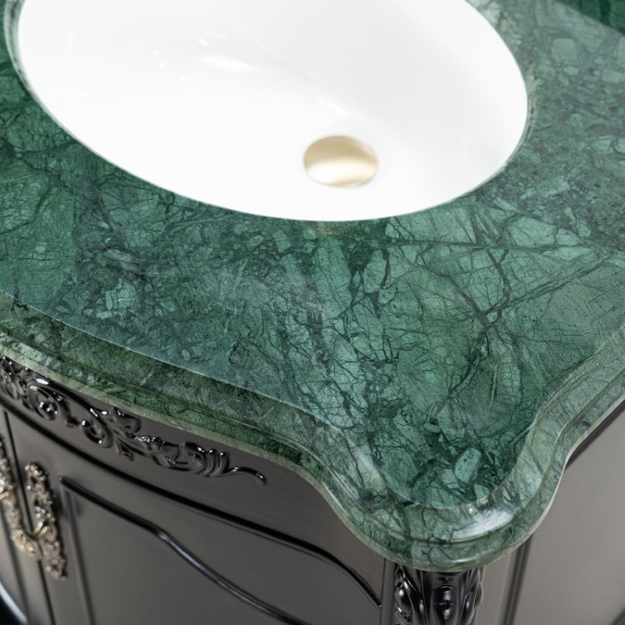 Svart Badrumskommod 80 cm Grön Marmor Ottawa Badrumsmöbel 80 cm
