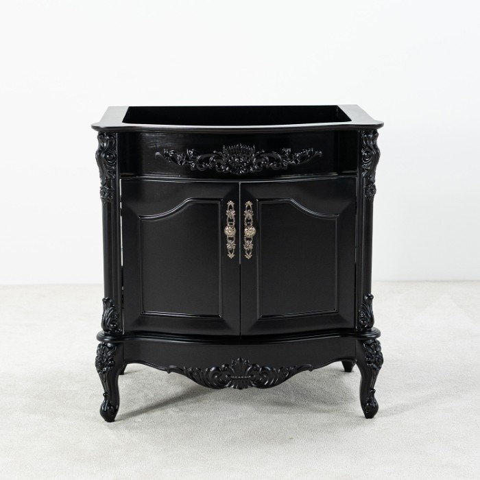 Svart Badrumskommod 80 cm Grön Marmor Ottawa Badrumsmöbel 80 cm