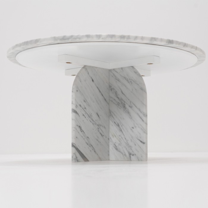 Soffbord Ø80cm Vit Marmor - Matisse Soffbord 80 cm