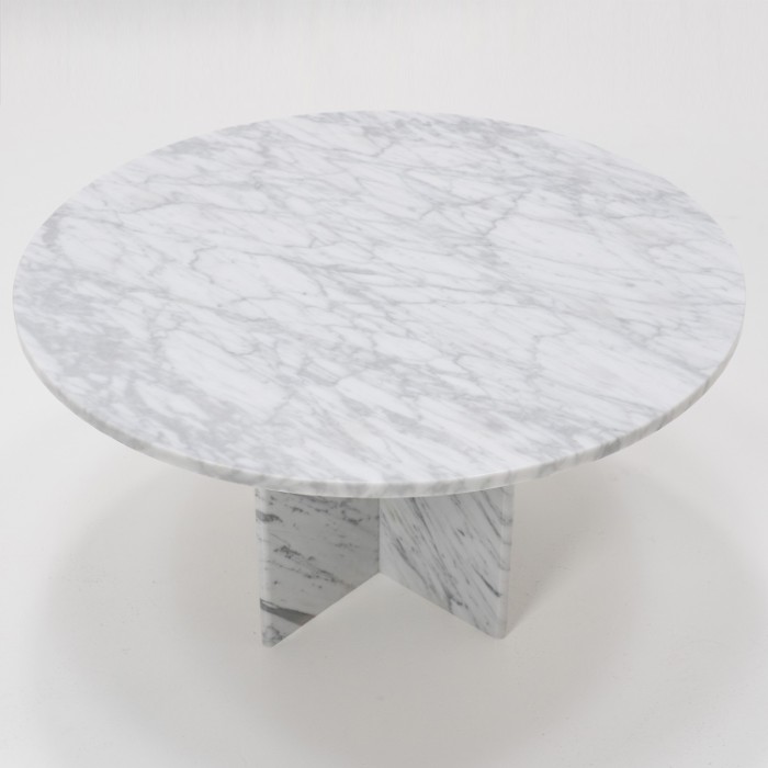 Soffbord Ø80cm Vit Marmor - Matisse Soffbord 80 cm