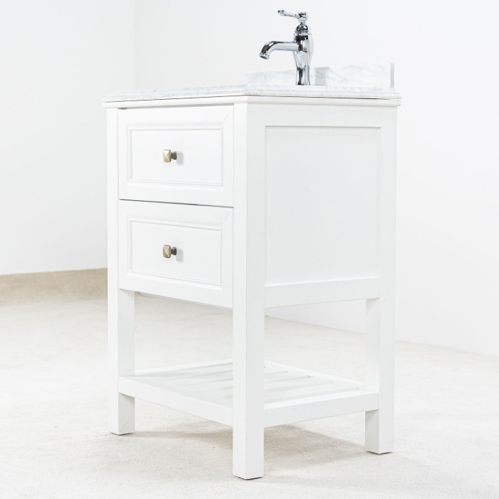Kommod Badrum 60cm Vit Utah - Vit Marmor Badrumsmöbel 60cm