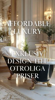 Badrum - Badkar Svart/Guld - Affordable Luxury