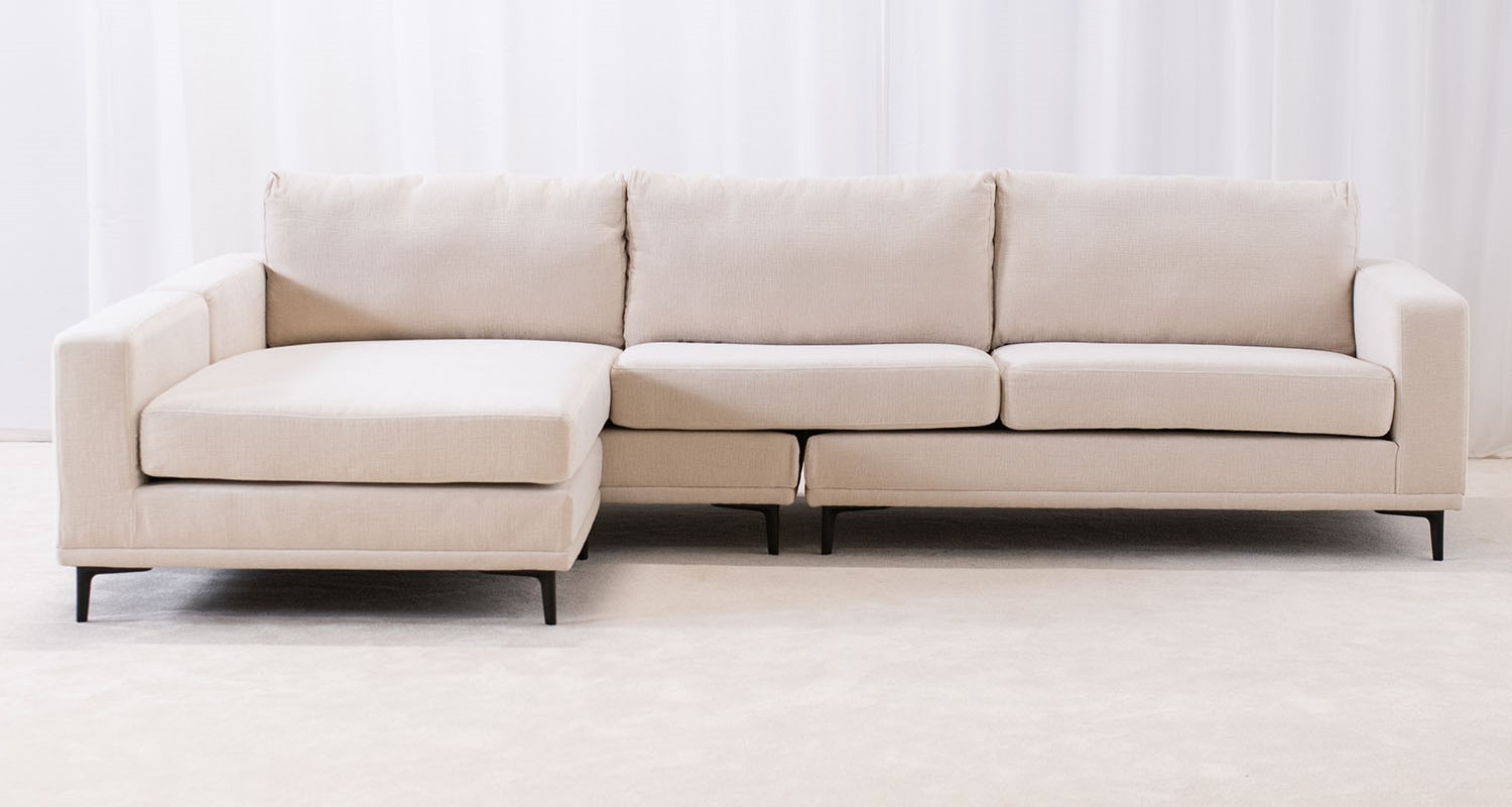 Beige soffa med schäslong - Westwood