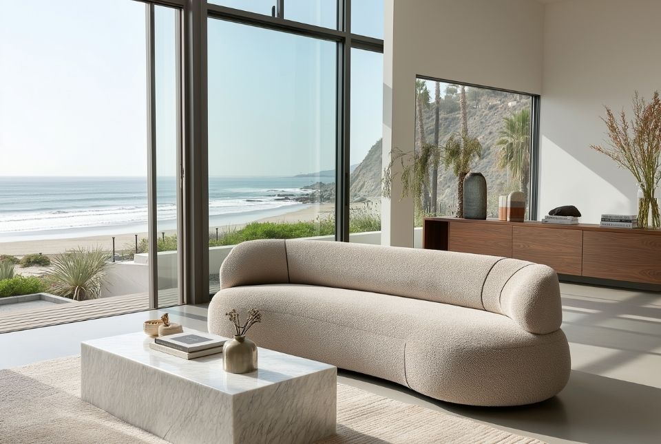 Soffa 3-sits 253cm Beige Armst&ouml;d - Malibu