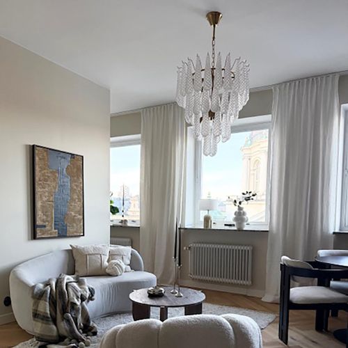 Modern svart kristallkrona Ø65cm - Verona