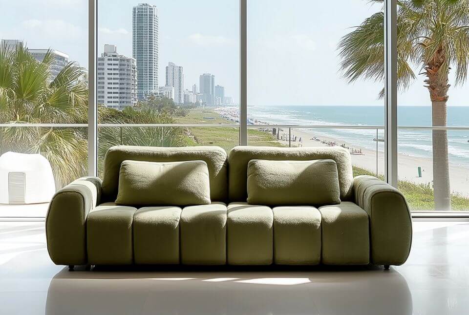 Gr&ouml;n b&auml;ddsoffa Miami