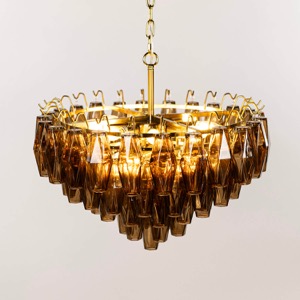 Kristallkrona Catania 63cm Cognac