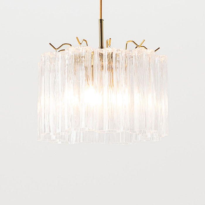 Liten kristallpendel i klart glas 45cm diameter - Cagliari Kristallpendel med klart glas i modellen Cagliari
