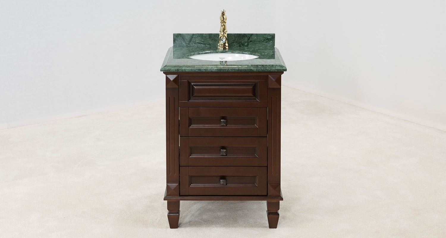brun 60cm tvättställ med grön marmor - Nashville