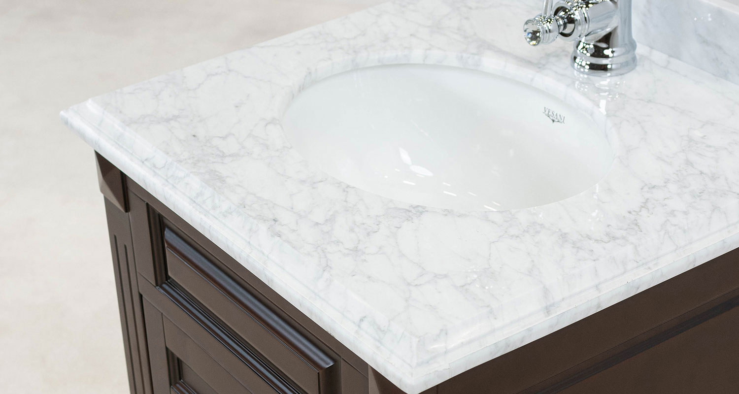 60cm tvättställ med äkta vit Carrara marmor - Nashville