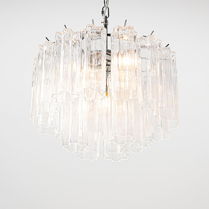 Liten kristallkrona i klart glas 45cm diameter - Cagliari Kristallkrona med klart glas i modellen Cagliari