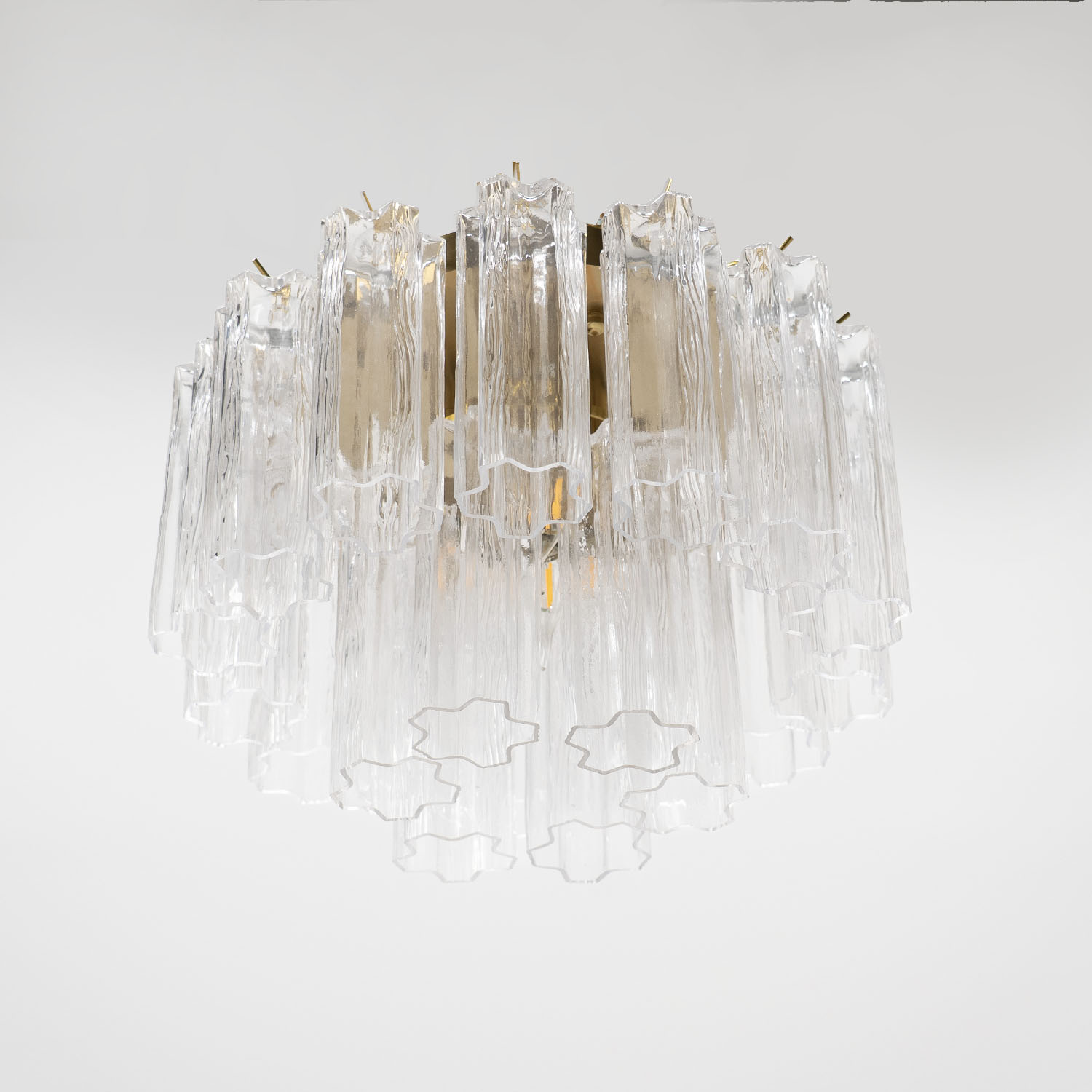 Liten kristallkrona i klart glas 45cm diameter - Cagliari Kristallplafond med klart glas i modellen Cagliari