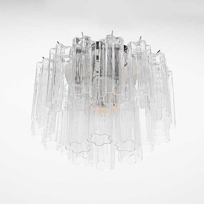 Liten kristallkrona i klart glas 45cm diameter - Cagliari Kristallplafond med klart glas i modellen Cagliari