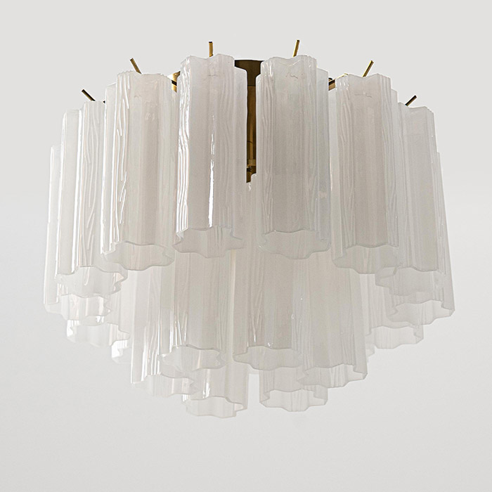 Liten kristallkrona i opalglas 45cm diameter - Cagliari Kristallplafond med opalglas i modellen Cagliari