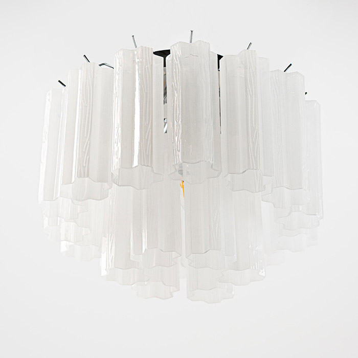 Liten kristallkrona i bärnstensfärgat glas 45cm diameter - Cagliari Kristallplafond med bärnstensfärgat glas i modellen Cagliari