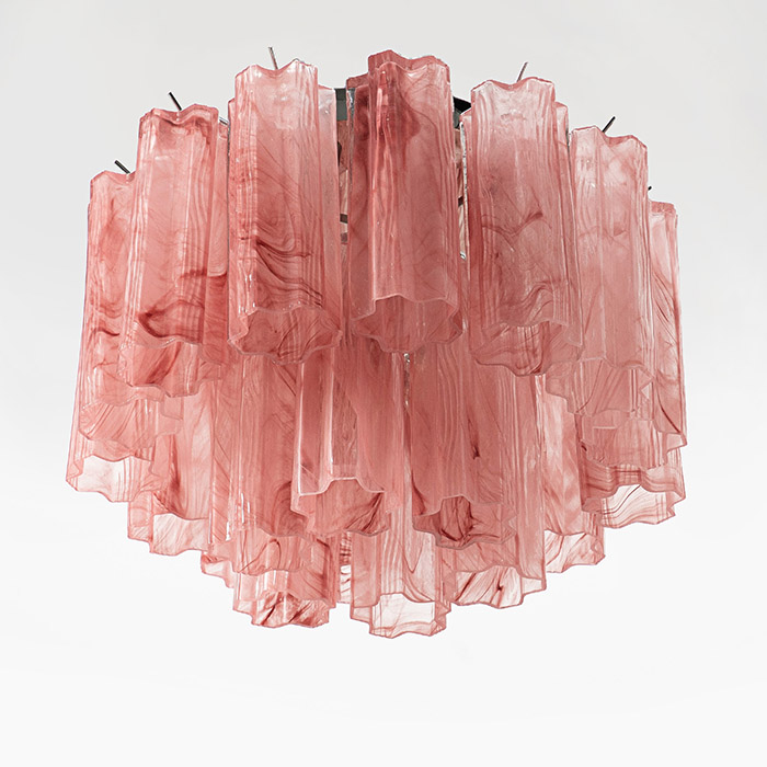 Liten kristallkrona i bärnstensfärgat glas 45cm diameter - Cagliari Kristallplafond med bärnstensfärgat glas i modellen Cagliari